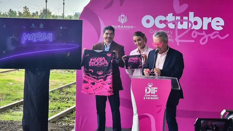 Rueda de prensa de la Carrera Marea Rosa 2025 del DIF Durango