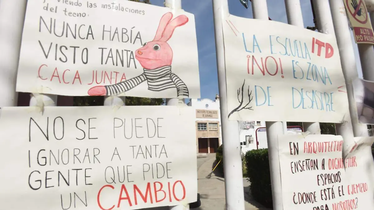 Manifestación de estudiantes del Instituto Tecnológico de Durango (ITD)