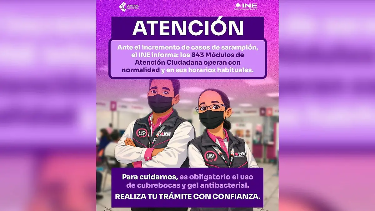 Módulos de atención del INE trabajan de manera normal