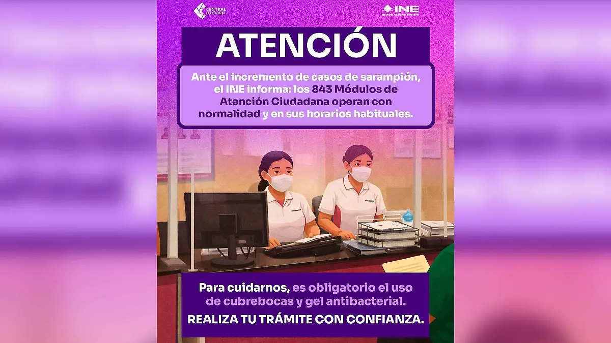 Módulos de atención del INE trabajan de manera normal