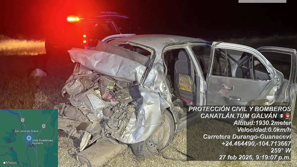 Identifican a duranguense que murió en choque sobre la vía a Canatlán