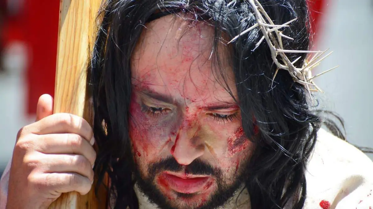 Erick Eduardo González, actor que interpreta a Cristo en el viacrucis de Durango 