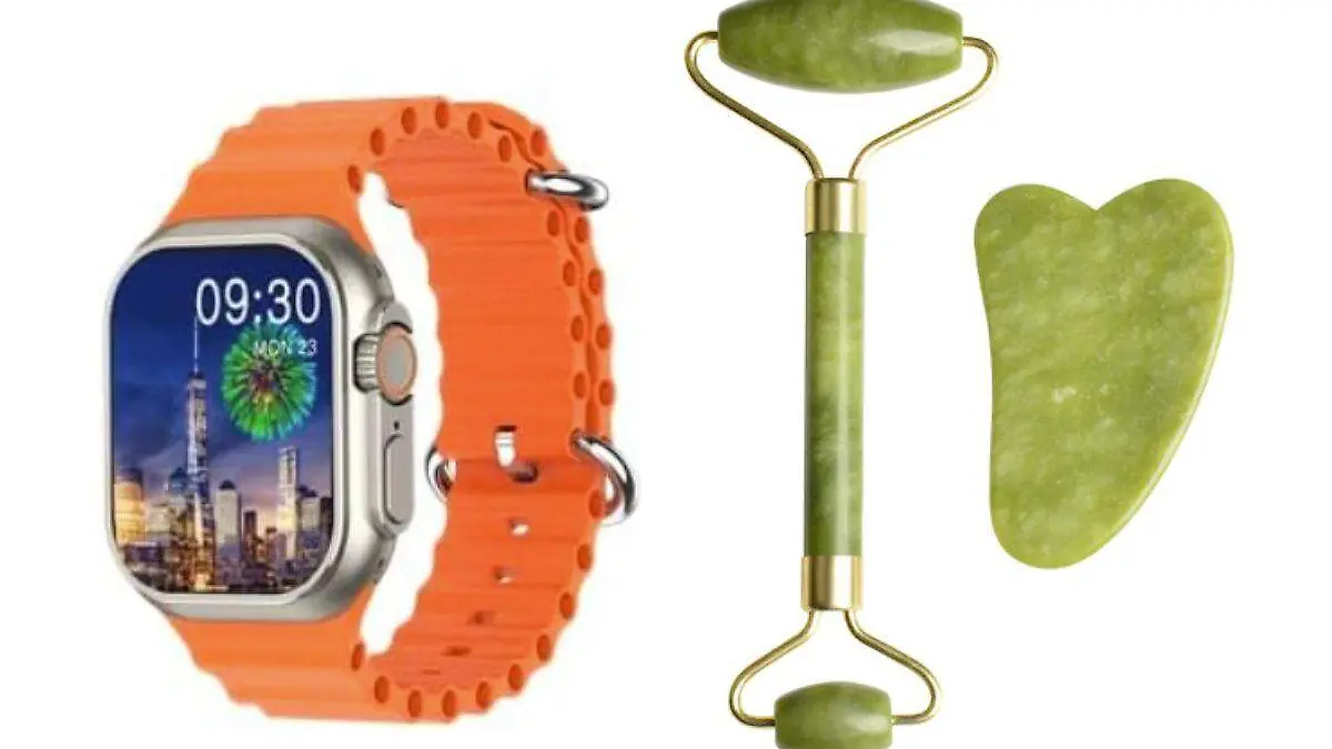 Reloj inteligente y rodillo de jade