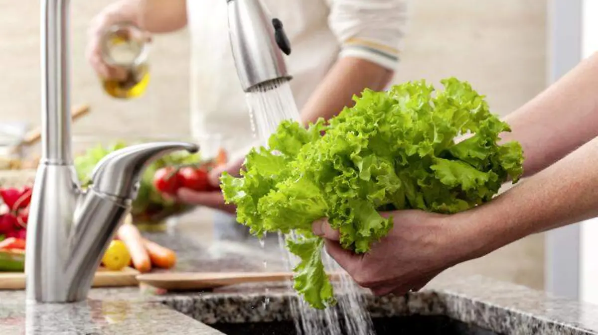 Se recomienda desinfectar tus verduras con agua potable
