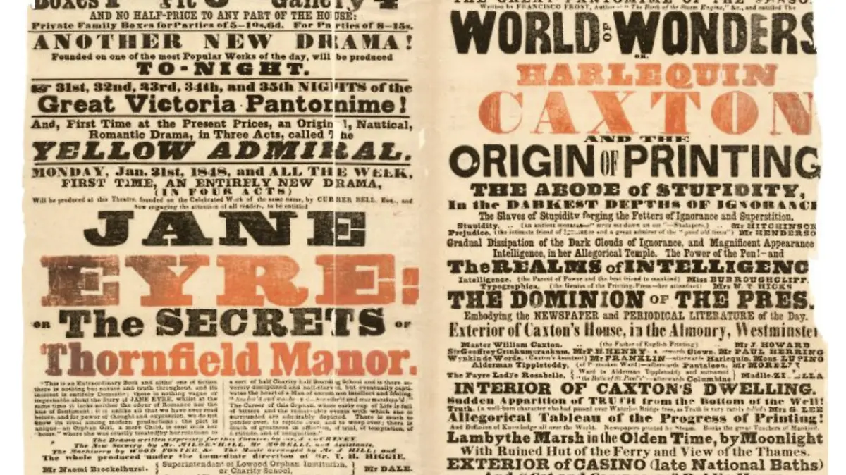 Programa de mano para Jane Eyre para The Victoria Theatre 