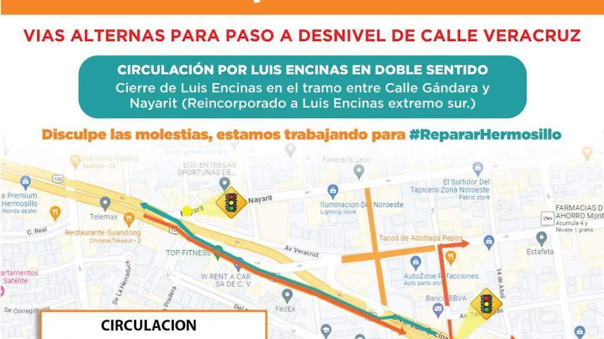 Anuncio de obra en Paso a Desnivel