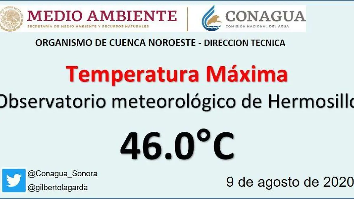 calor hermosillo conagua 9 de agosto