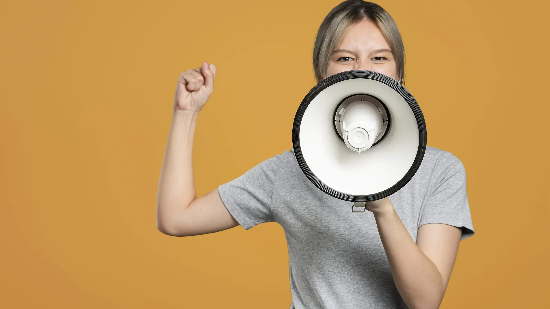 female-activist-with-megaphone-with-design-space