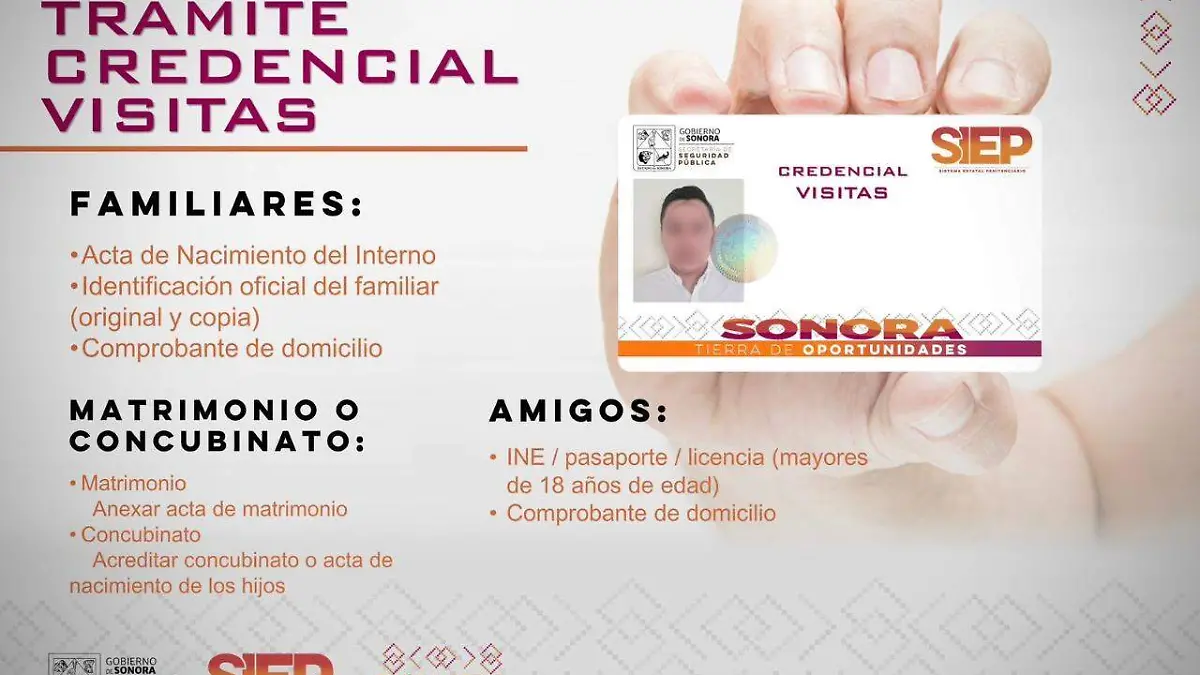 Credencial para familiares de reclusos 