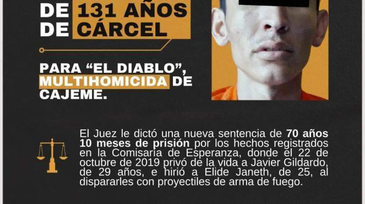 Ficha de detención de el Diablo en cajeme 