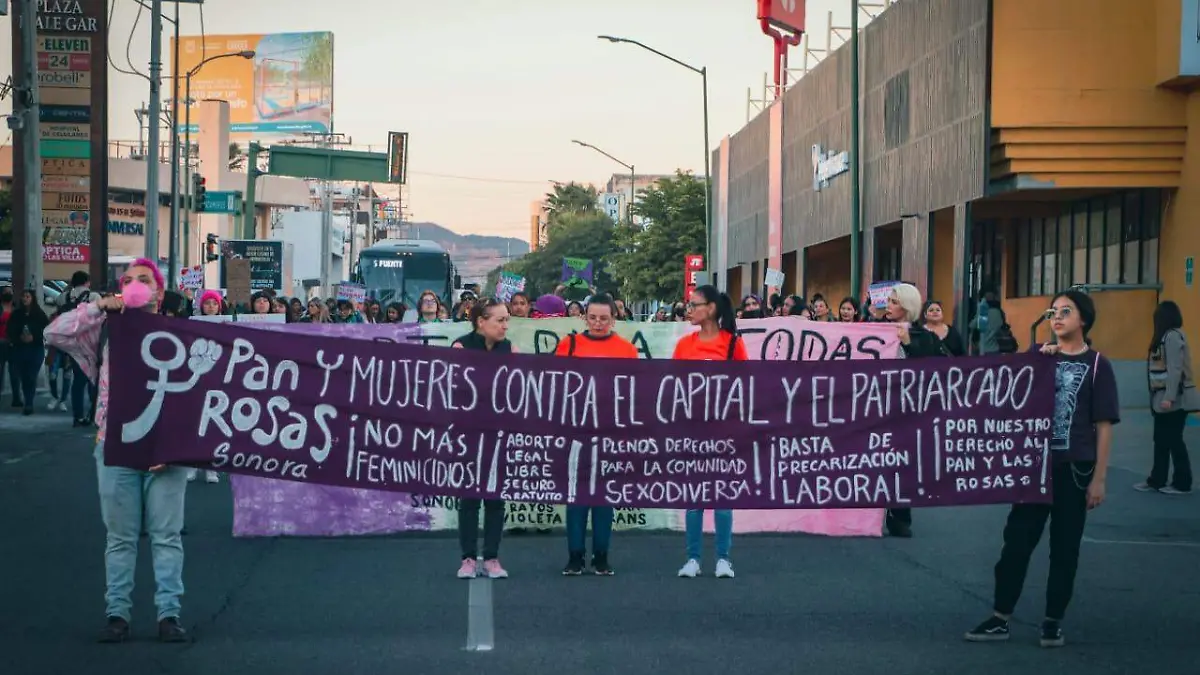 Mujeres marchan en Hermosillo por 25N