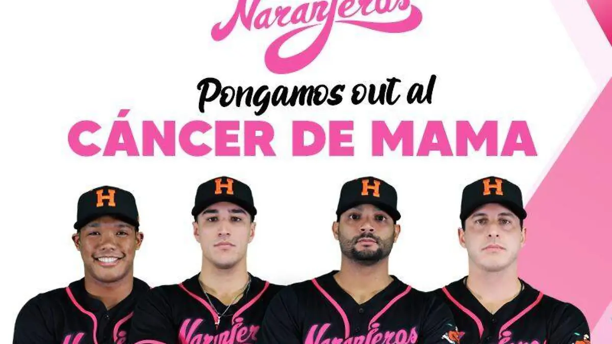 Pongamos out el cáncer de mama                 (Cortesía Naranjeros de Hermosillo)