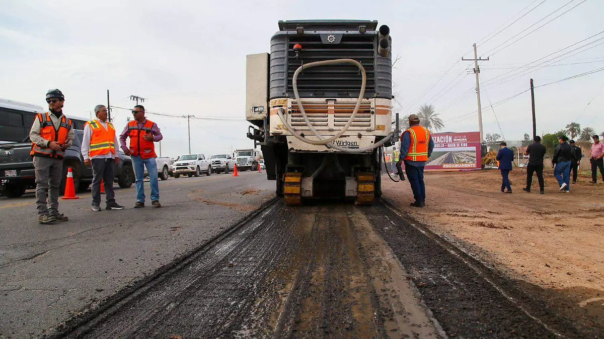 modernización de la carretera Bahía de Kino gober