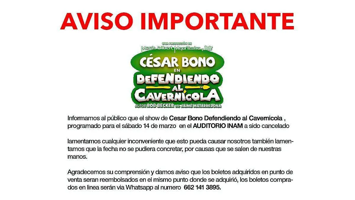 Comunicado "Defendiendo al Cavernícola"