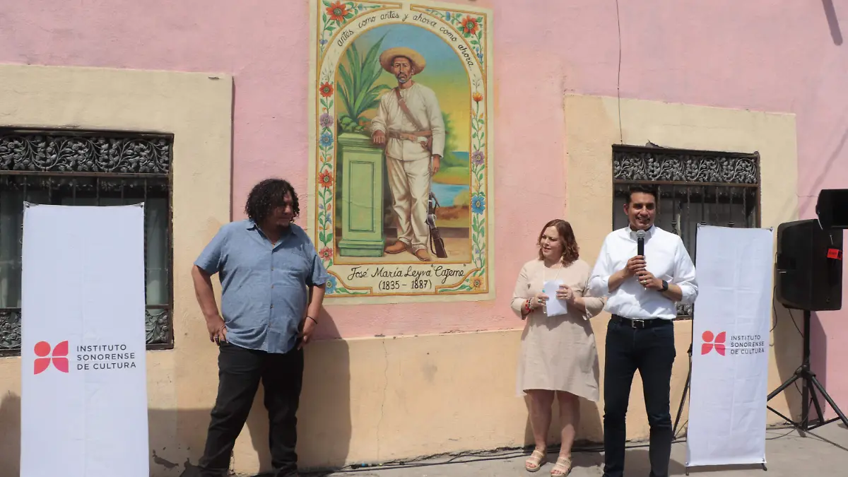 Develación lienzo sobre muro Cajeme Rosendo Tánori