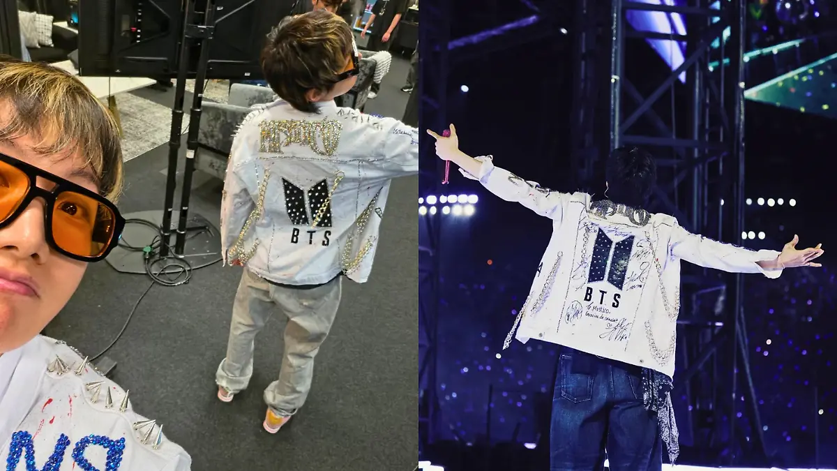 TWO IMAGES  chamarra bts 