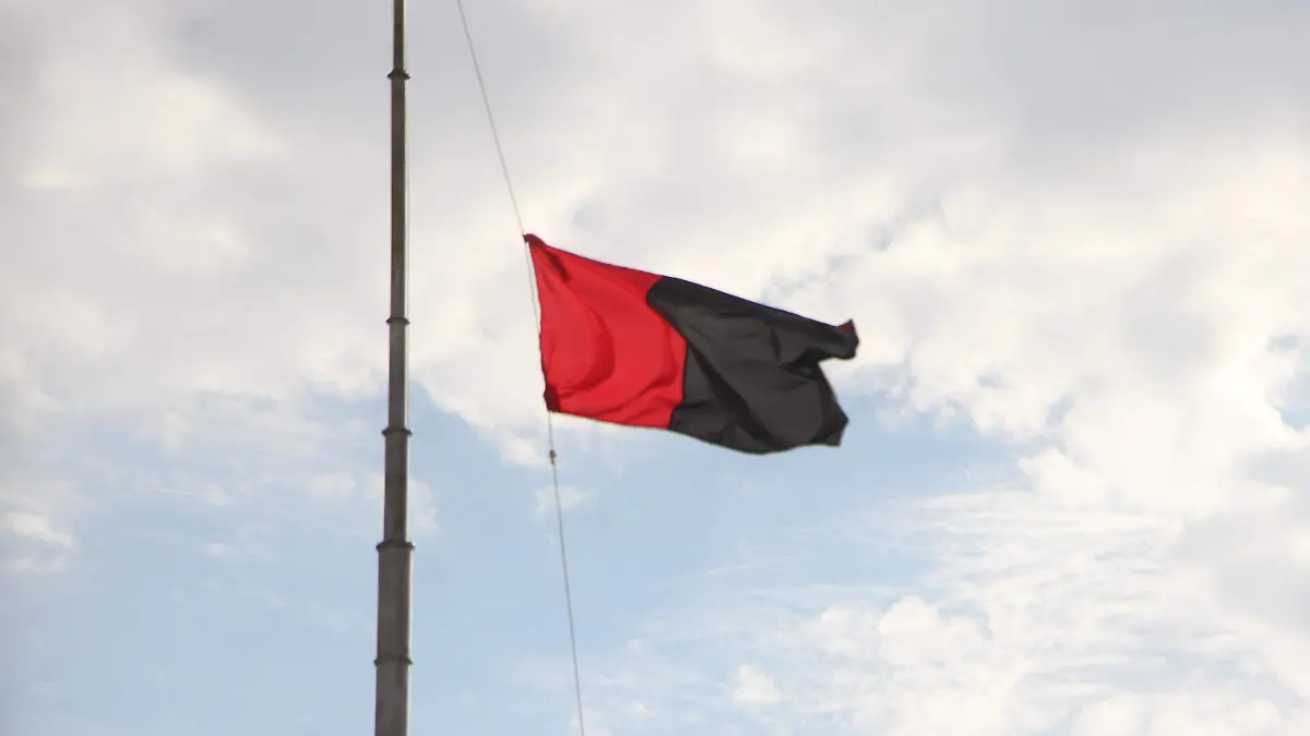 bandera roji negra