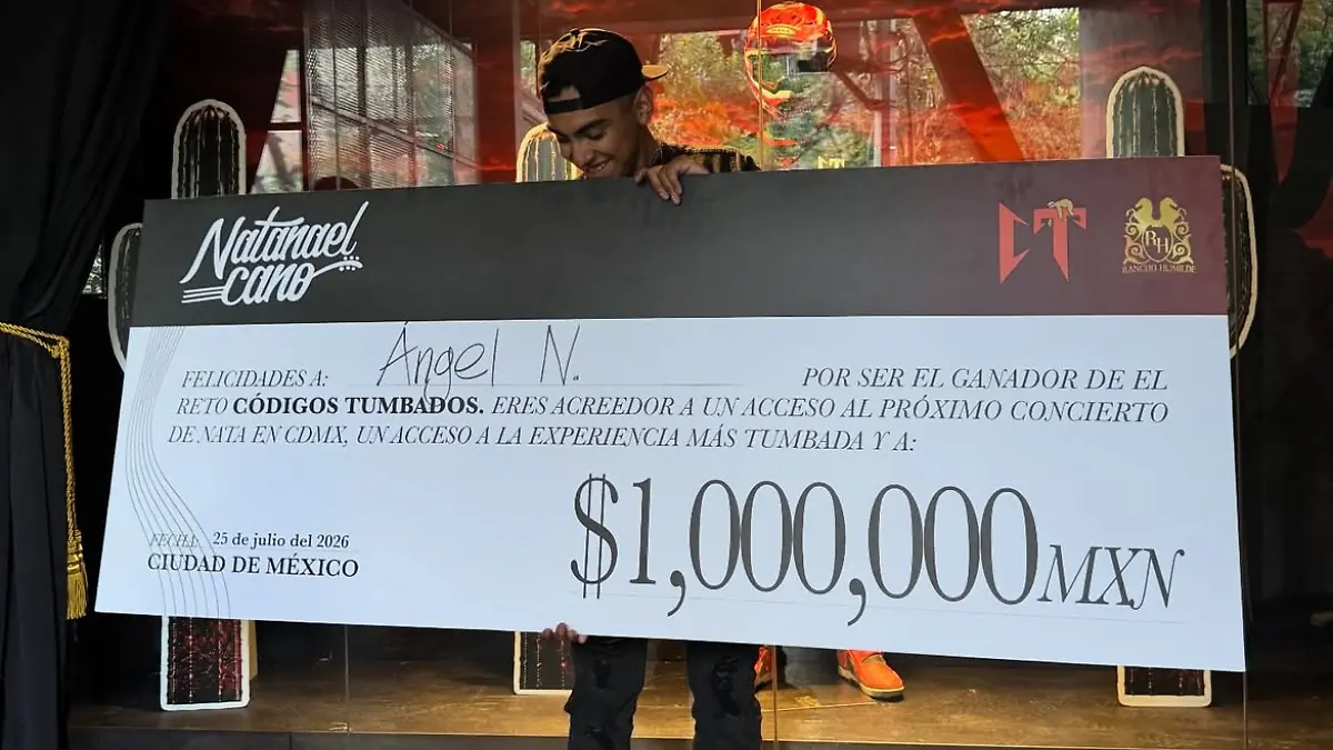 Natanael Cano un millón de pesos millonario ganador