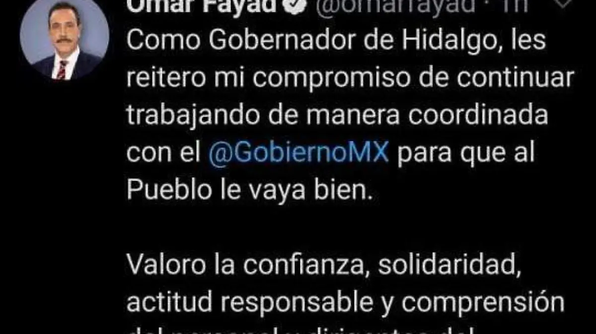 GOBERNADOR AGRADECE