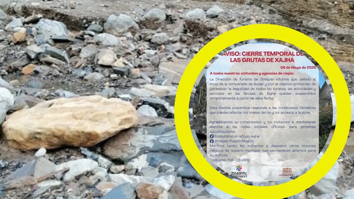 cierre temporal grutas de xajhá zimapán turismo
