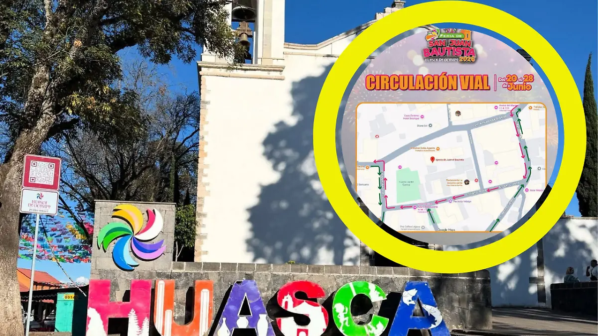alerta vial huasca feria san juan bautista cambios circulación  estacionamiento