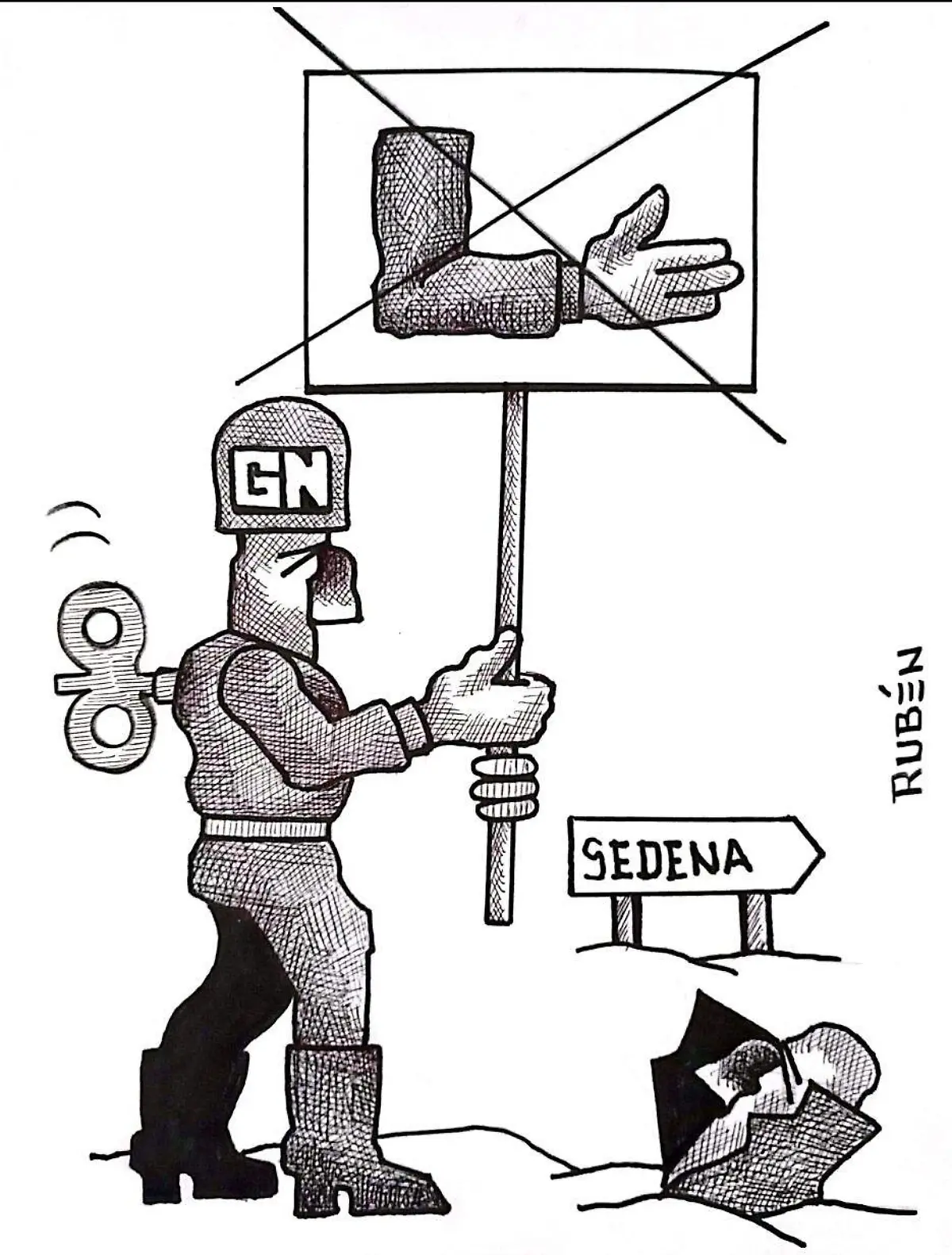 cartón RUBEN '' A TEMBLAR CHAPITOS''