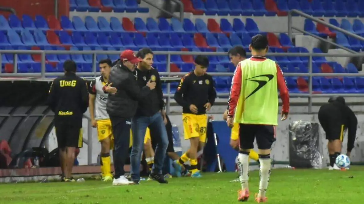 Saludo de los entrenadores