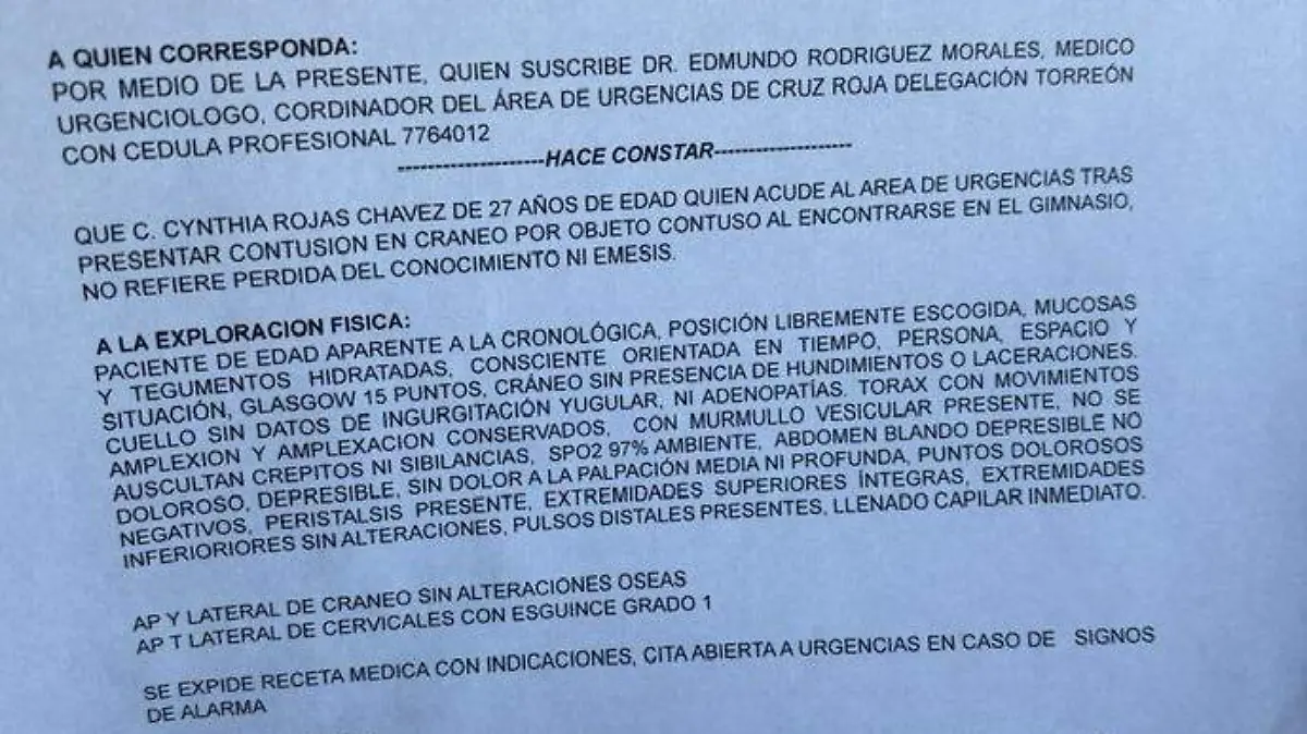 Por su propia cuenta se atendió en la Cruz Roja