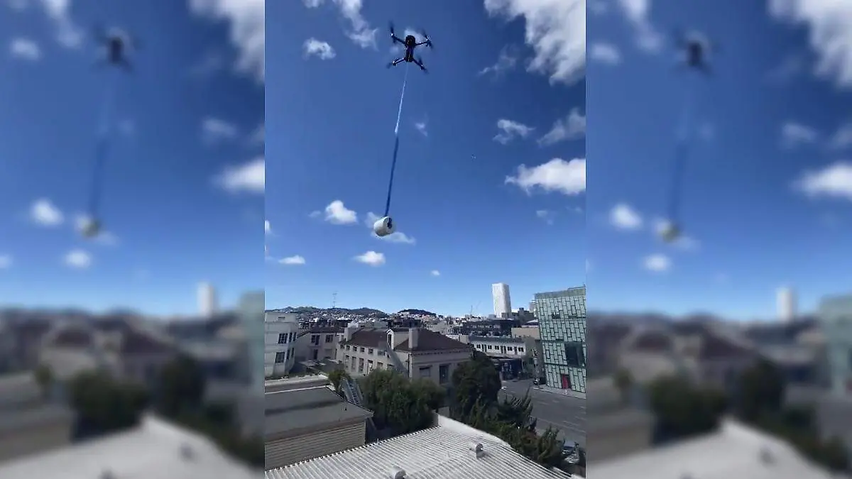 dron entrega papel de baño