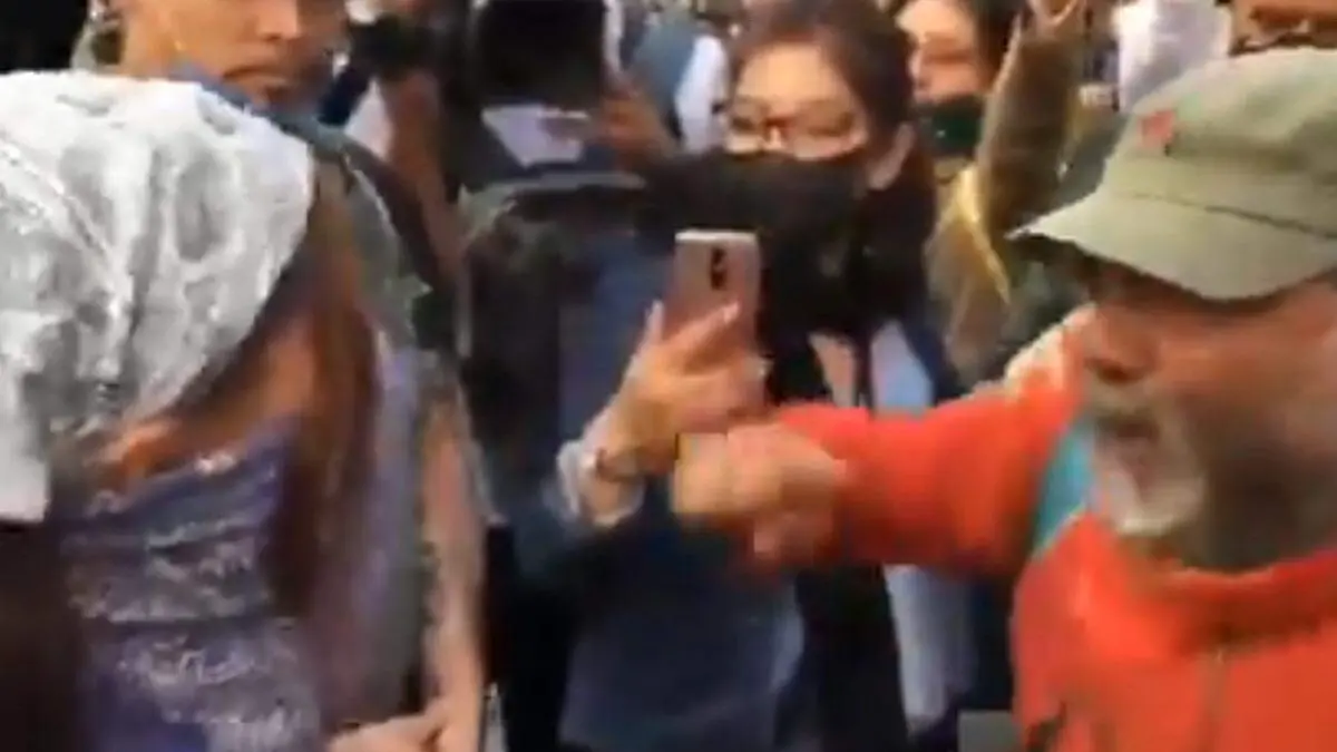 se enfrentan en manifestación