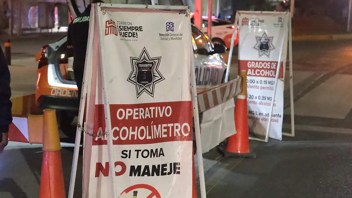 Alcoholímetros en Torreón