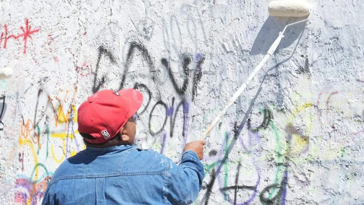 Se han encalado este año más de 208 mil metros cuadrados de bardas y muros dento del programa antigrafiti
