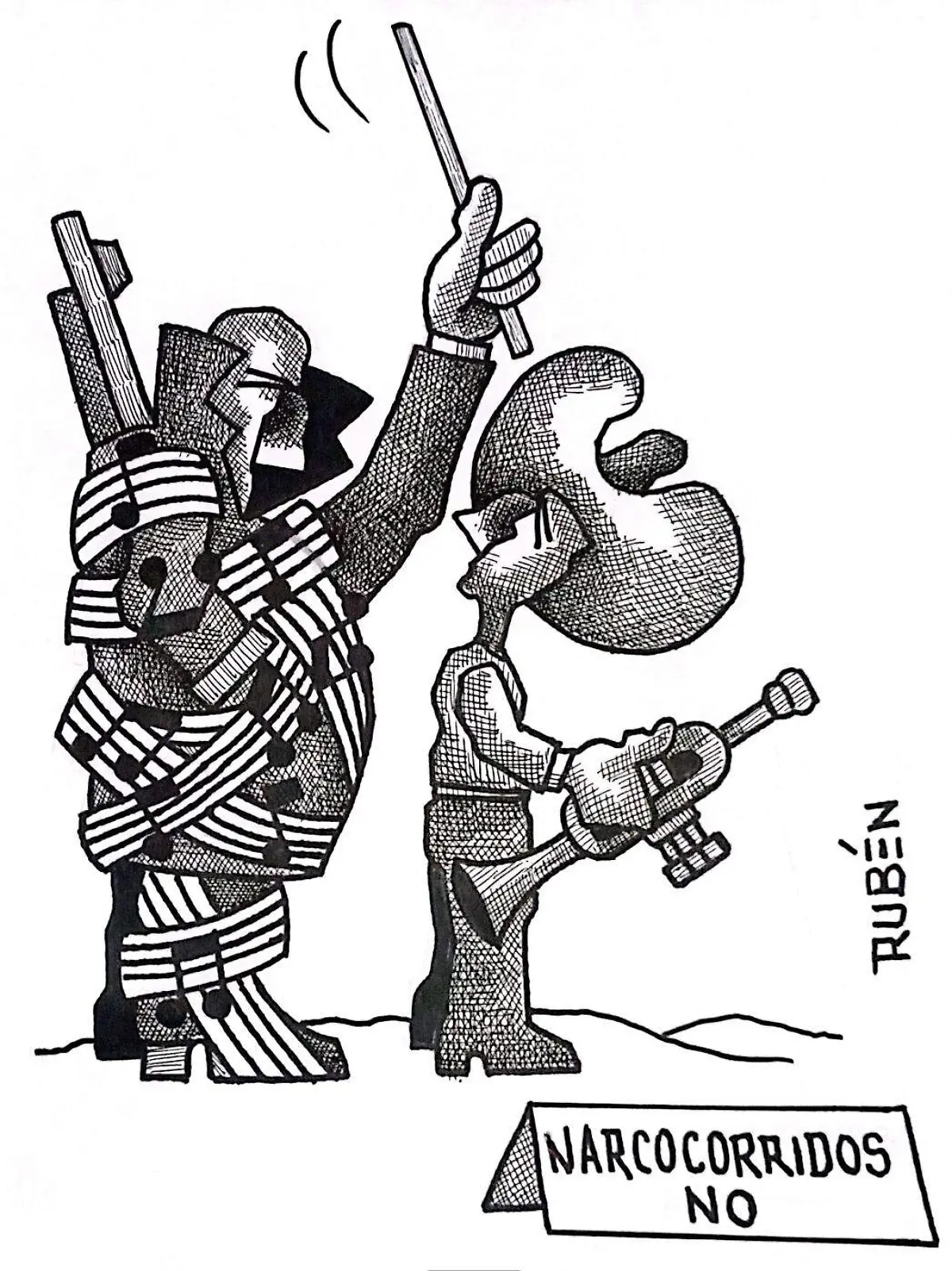 cartón RUBEN '' YO TENGO LA BATUTA''