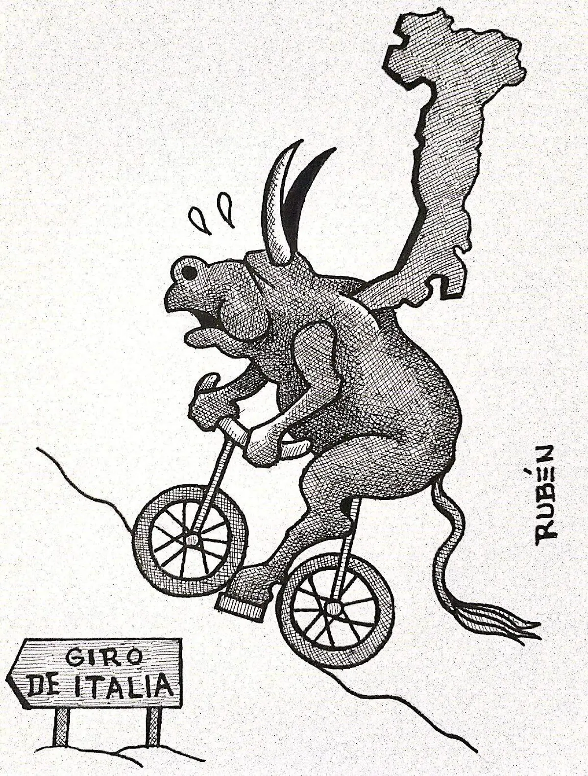 cartón RUBEN '' CRECIENDOSE EL CASTIGO''