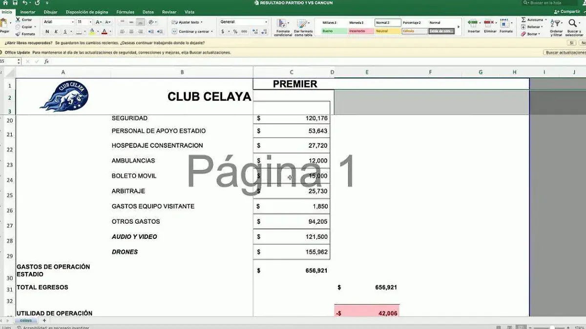 Muestra el total de ingresos que 