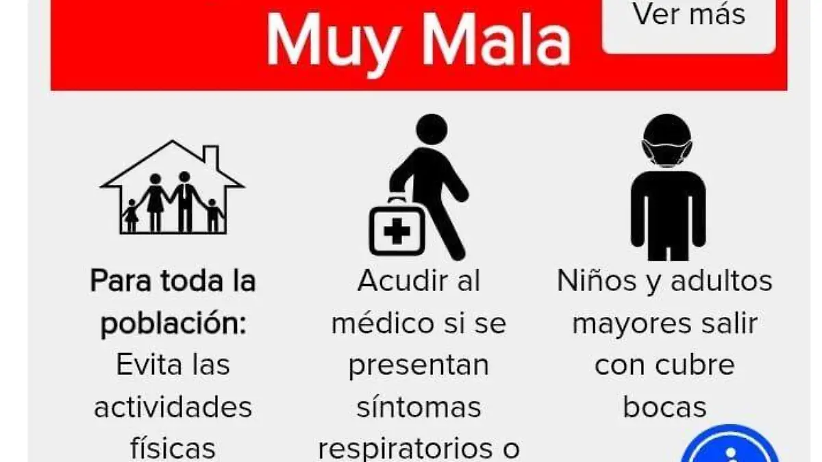 Se recomienda tomar medidas preventivas debido al alto nivel de contaminación que hay en el aire 