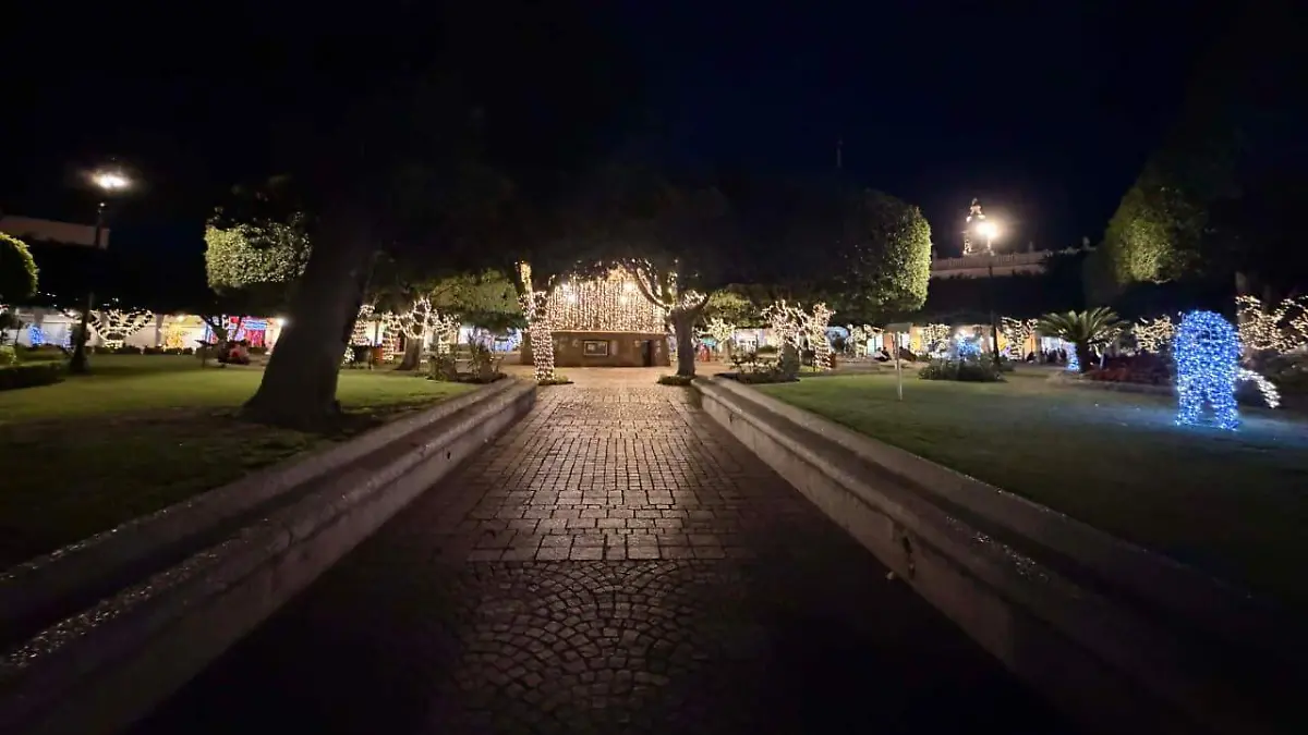 El jardín se queda solo y a oscuras.