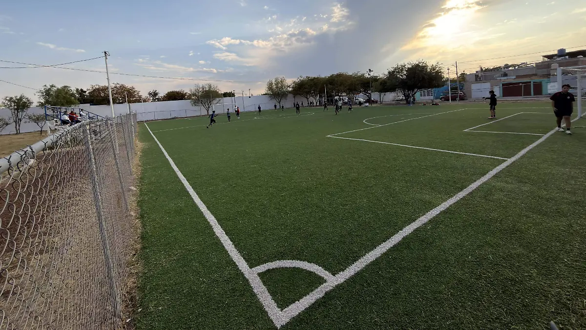 Entre los que destacan canchas de fútbol, con pasos sintético para uso público