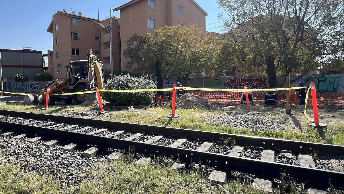 Tramo de obras para el paso del tren sobre la ciudad