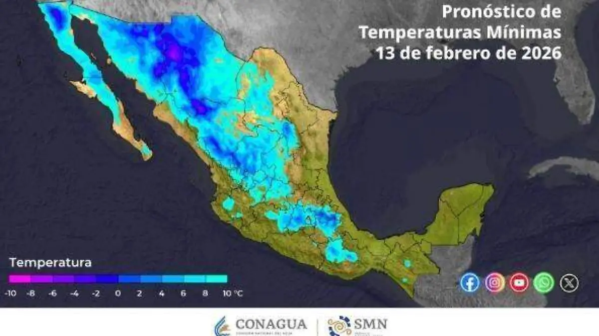 Algunos estados de la república te están temperaturas de 5 a 0 grados centígrados