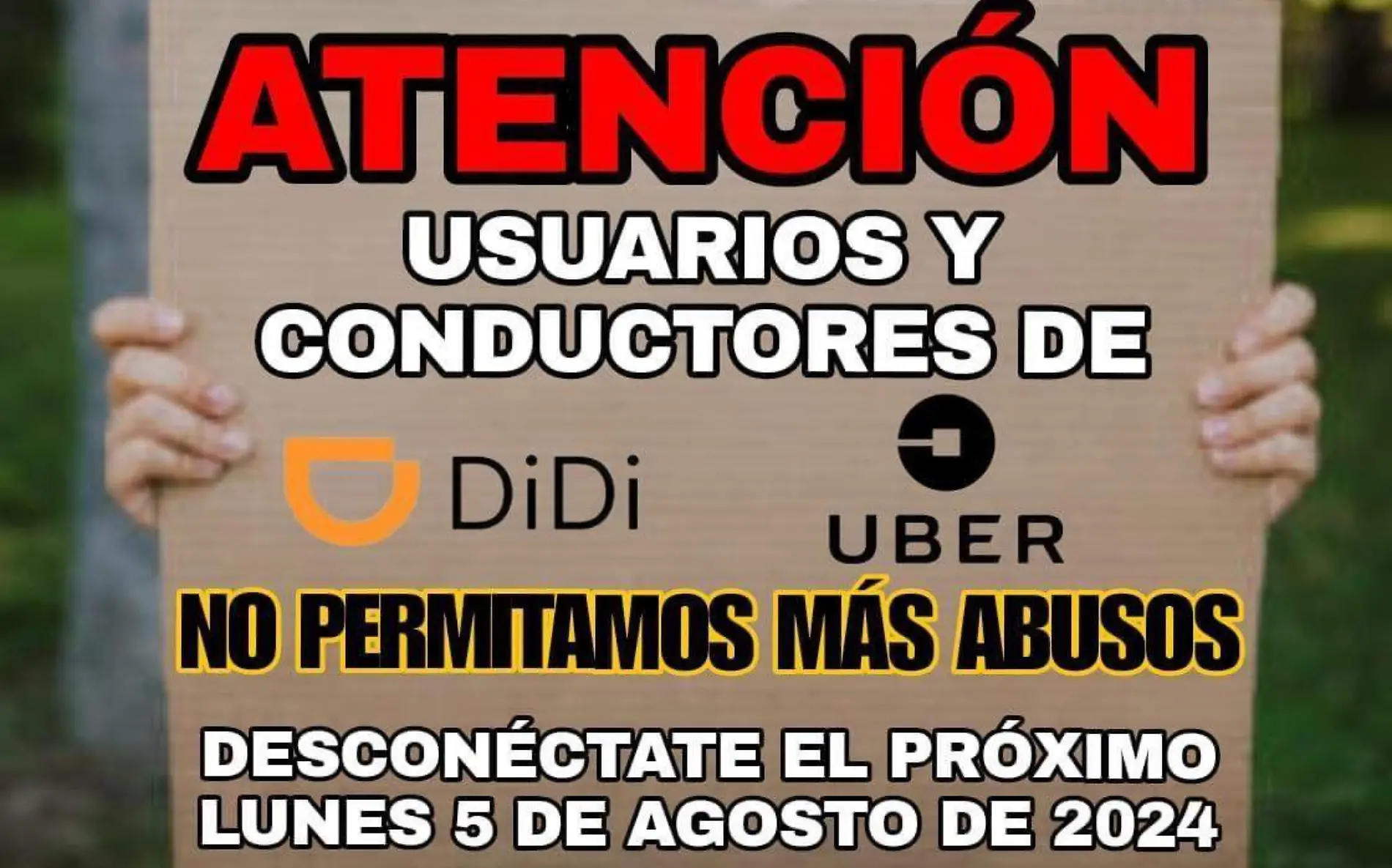 Paro conductores Didi Uber