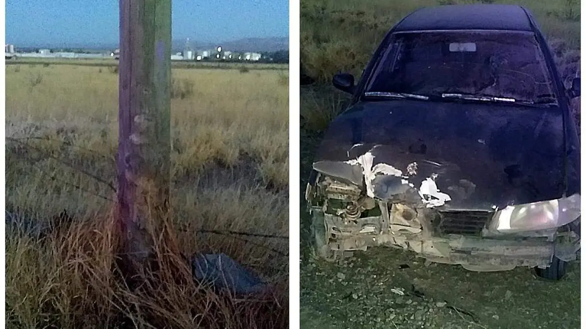 Auto chocado contra poste