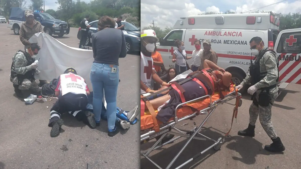 Cuerpos de emergencia accidente rumbo Calvillo 2