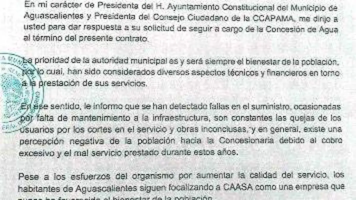 resolucion de la concesion del agua Ags