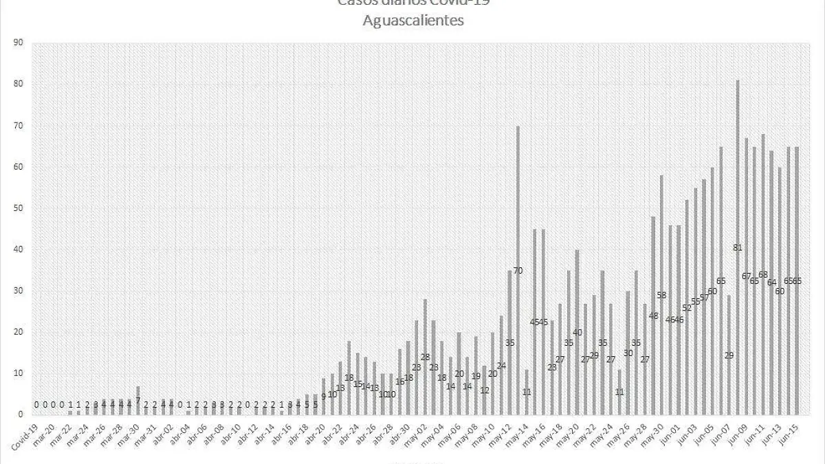 Casos diarios Covid-19 en Ags