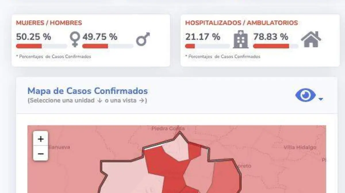 Mapa reporte de Covid-19 Ags enero 16