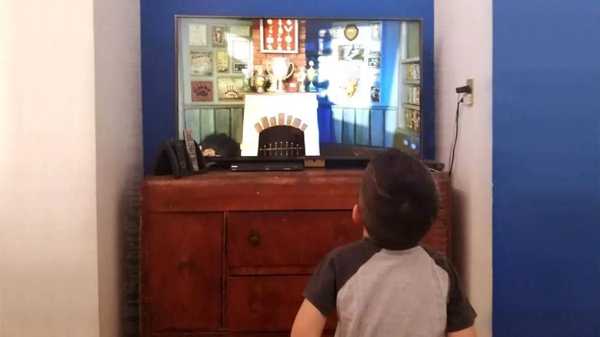 niño viendo la televisión