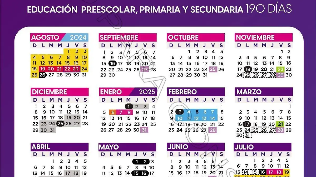CALENDARIO ESCOLAR 2024-2025
