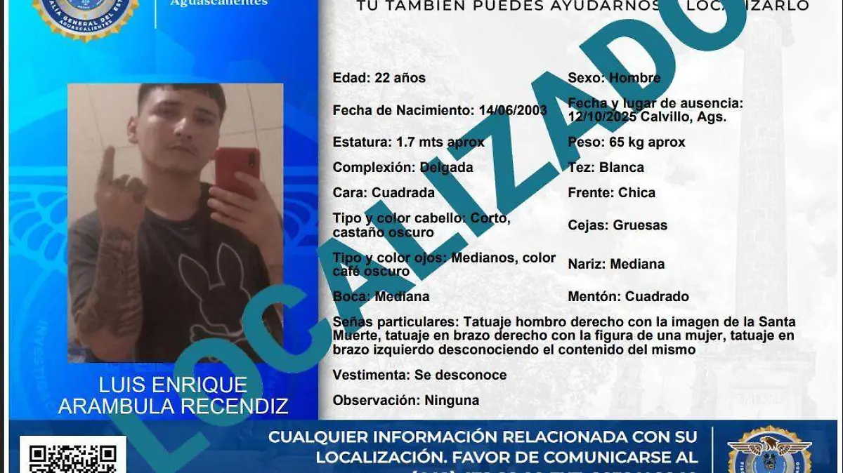 JÓVENES LOCALIZADOS_CALVILLO_BOLETIN