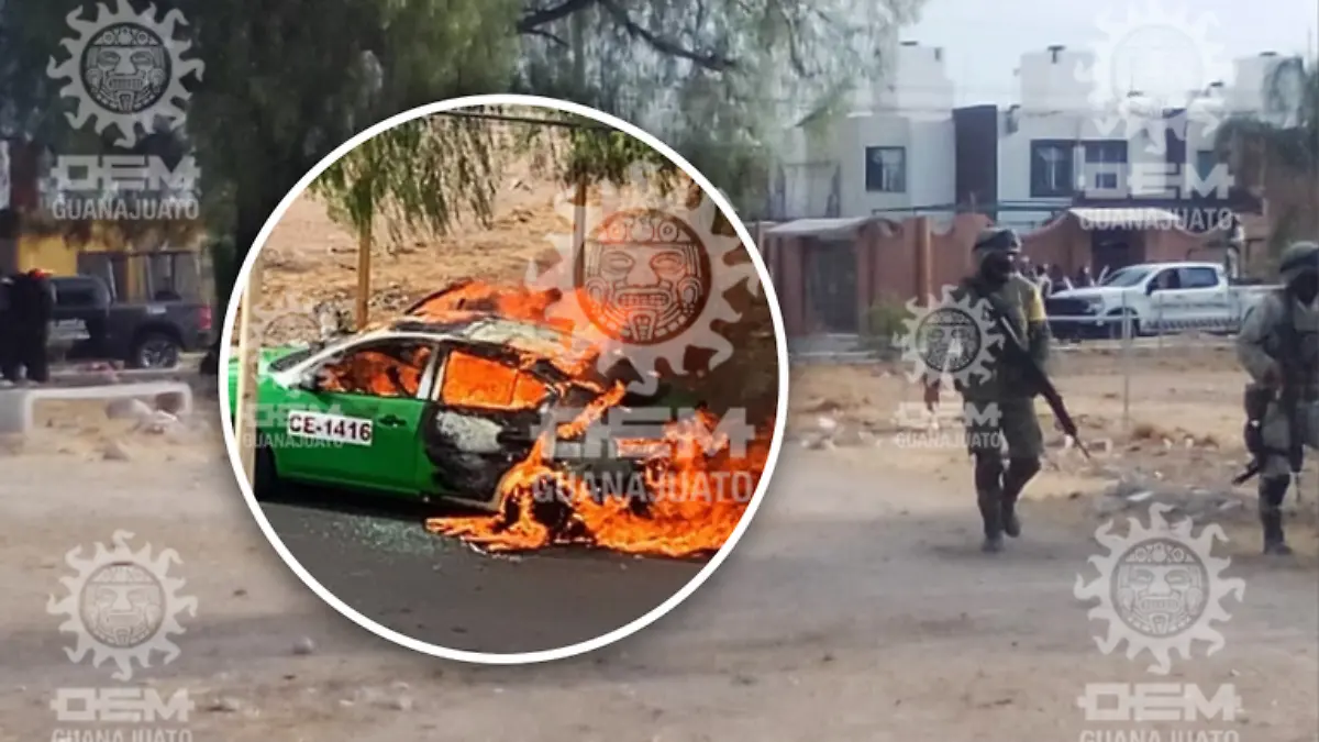 Incendian taxi en Los Olivos